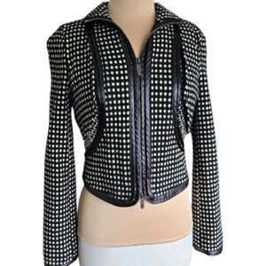 Armani Exchange Black and White Checkered Blazer